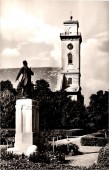 KARCAG Kossuth-szobor a ref. templommal