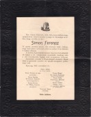Simon Ferencz gyászjelentése