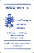 Szuperinfó - kártyanaptár 1992/1