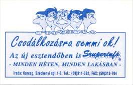 Szuperinfó - kártyanaptár 1996/4