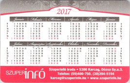 Szuperinfó - kártyanaptár 2017