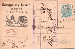 Szentpétery László kocsigyártó Karczag. Levelező-Lap