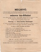 MEGHIVÓ műsoros tea-délutánra