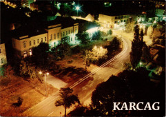 A karcagi főtér a református templom tornyából