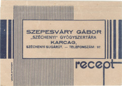 Szepesváry-féle gyógyszertári tasak