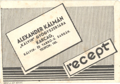 Alexander-féle gyógyszertári tasak a 40-es évekből