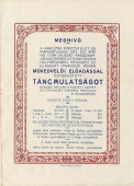 Meghívó táncmulatságra - 1914