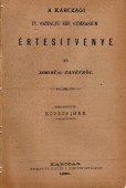 A KARCZAGI REF. GYMNASIUM ÉRTESITVÉNYE - 1881