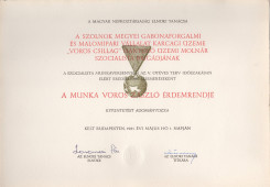 A MUNKA VÖRÖS ZÁSZLÓ ÉRDEMRENDJE