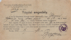 Vágási engedély - 1946