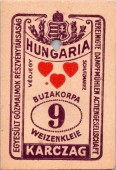 HUNGARIA KARCZAG - BUZAKORPA "9" zsákkártya 
