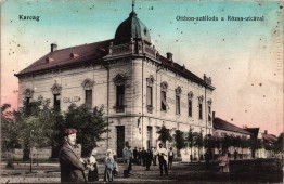 Karcag - Otthon-szálloda a Rózsa-utcával