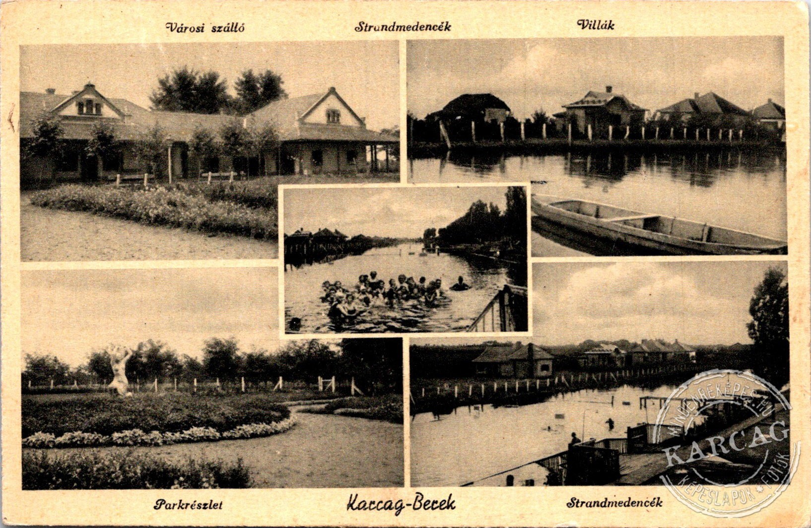 Városi szálló, Strandmedencék, Villák, Parkrészlet