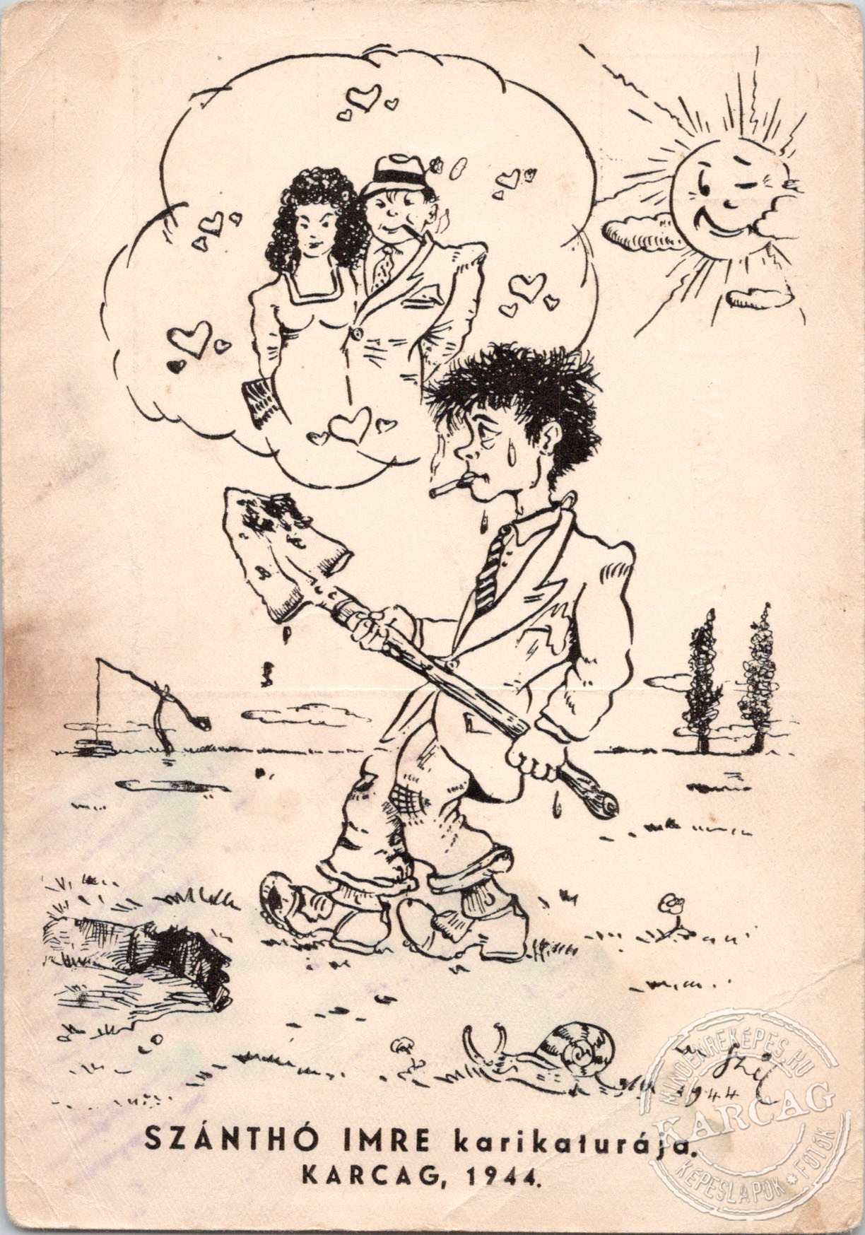 Szánthó Imre karikatúrája.