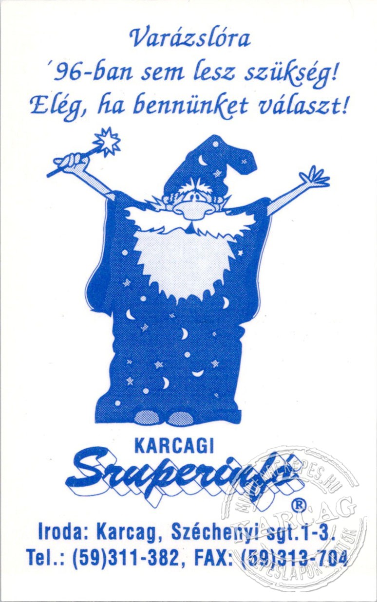 Szuperinfó - kártyanaptár 1996/1