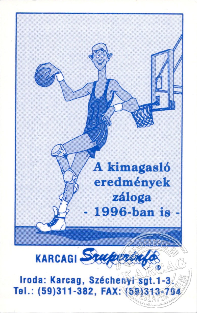 Szuperinfó - kártyanaptár 1996/2