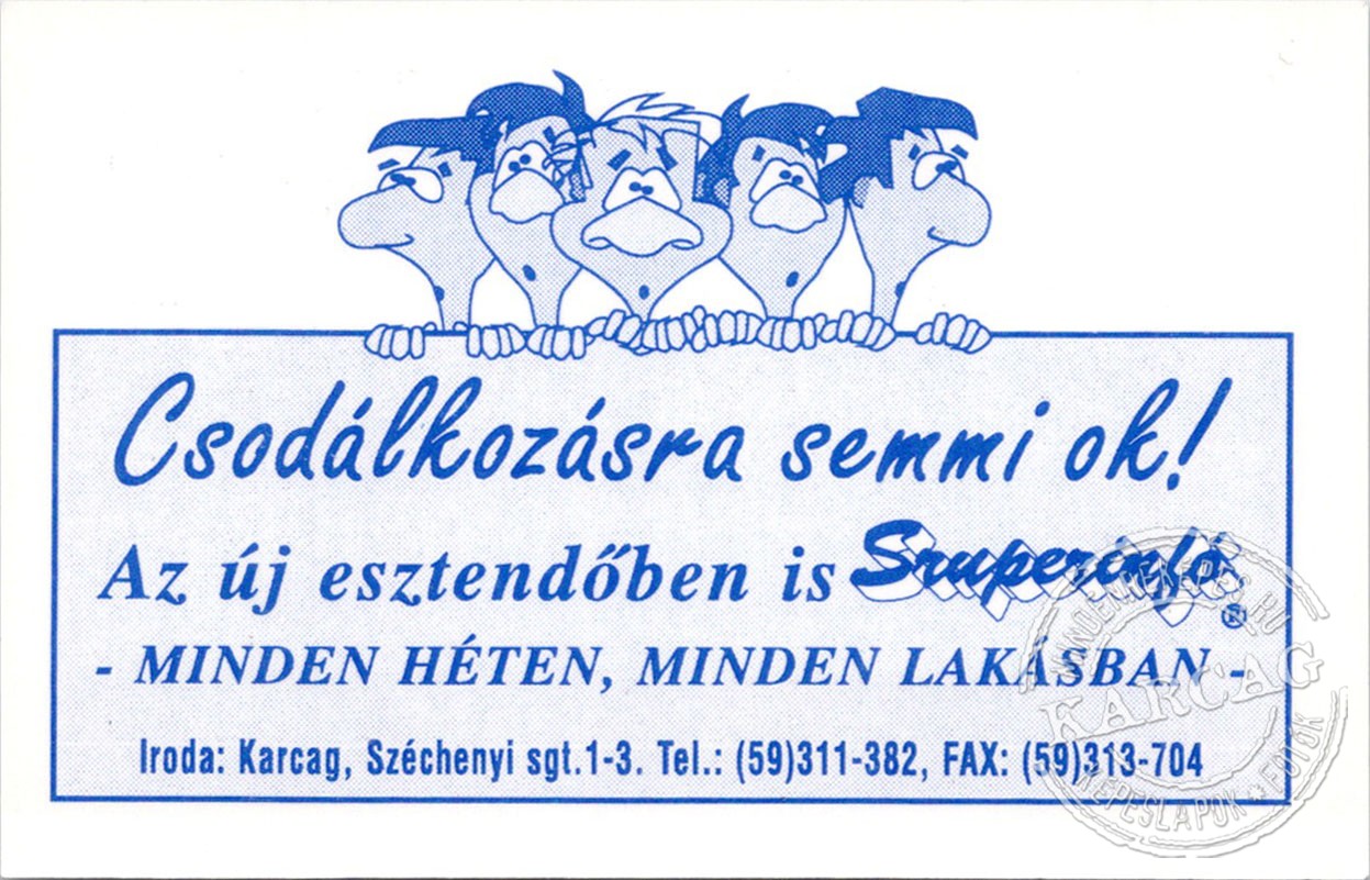 Szuperinfó - kártyanaptár 1996/4