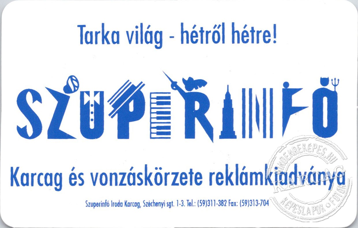 Szuperinfó - kártyanaptár 1998/2