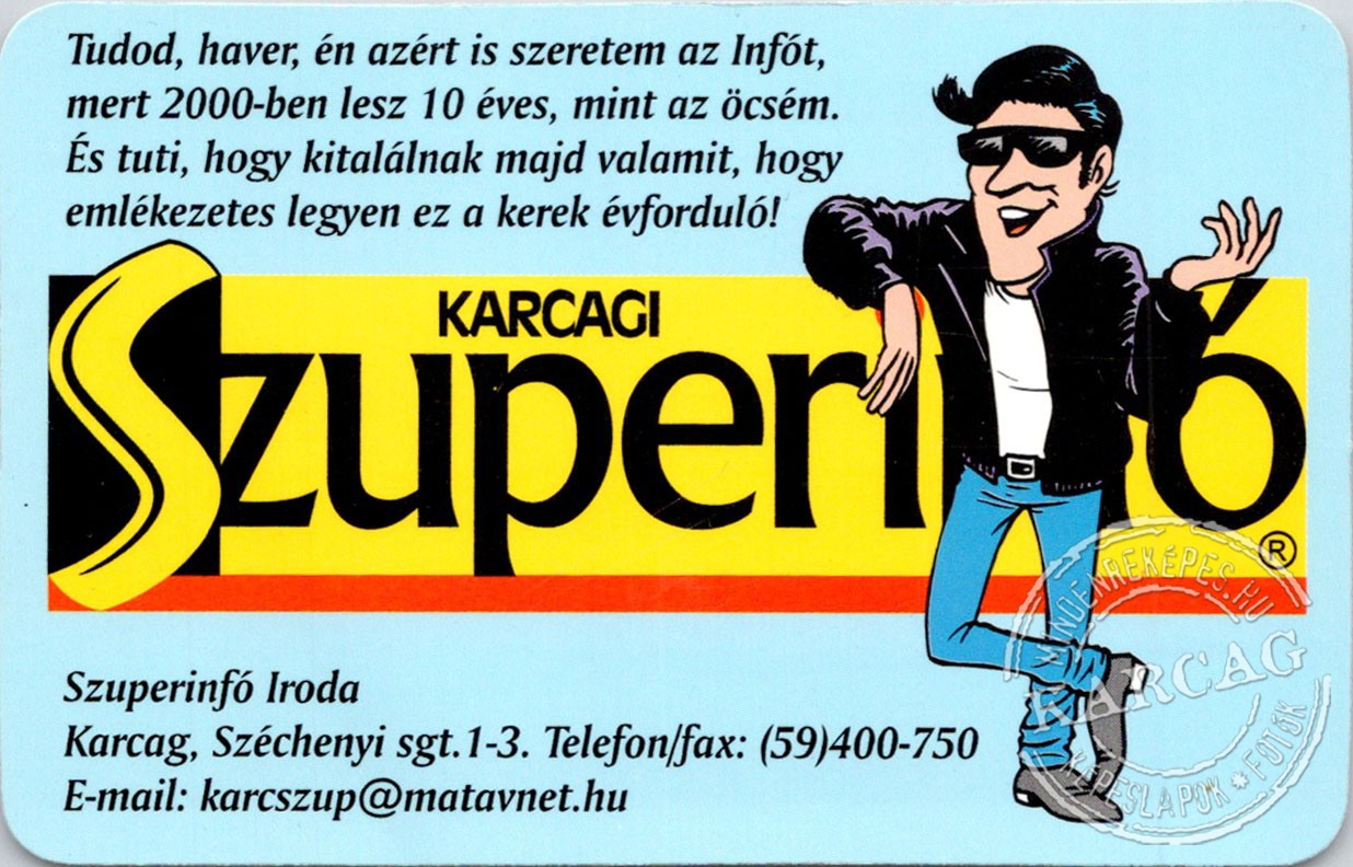Szuperinfó - kártyanaptár 2000