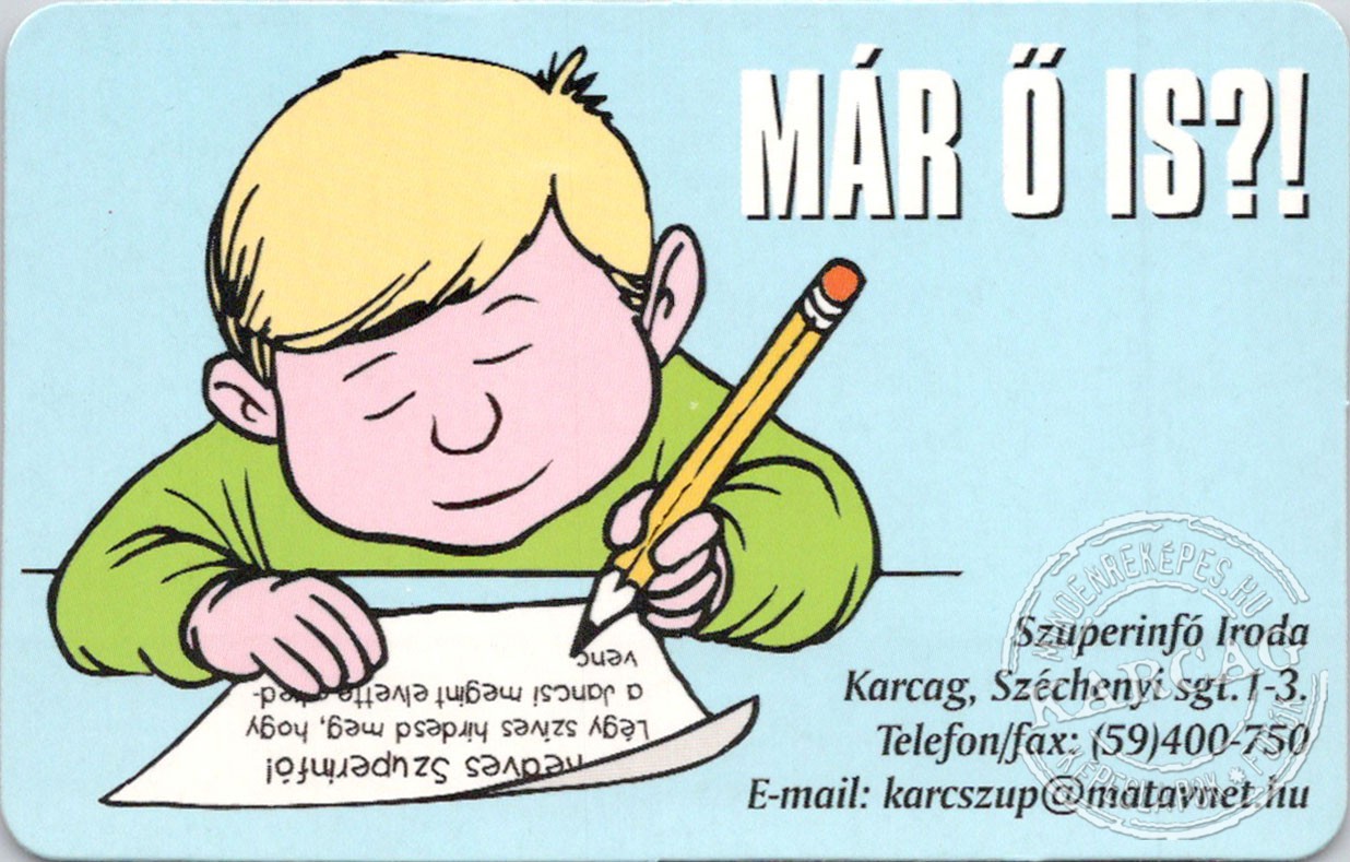 Szuperinfó - kártyanaptár 2001