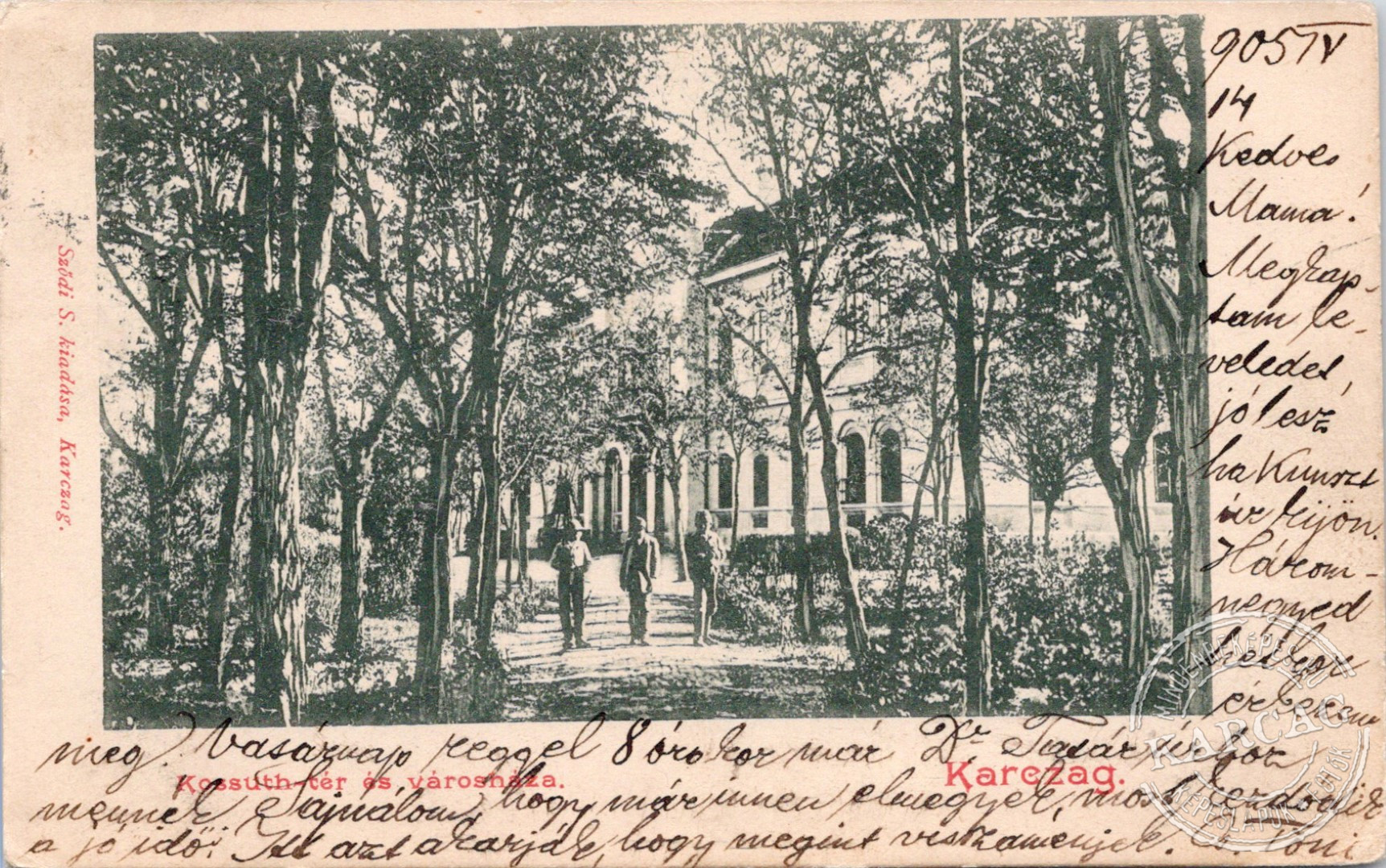 Kossuth-tér és városháza. Karczag.