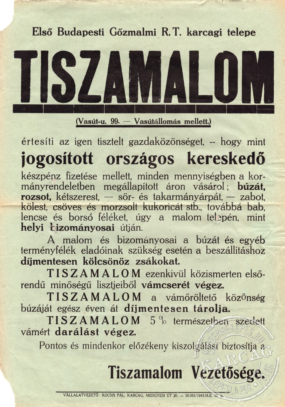 TISZAMALOM plakát