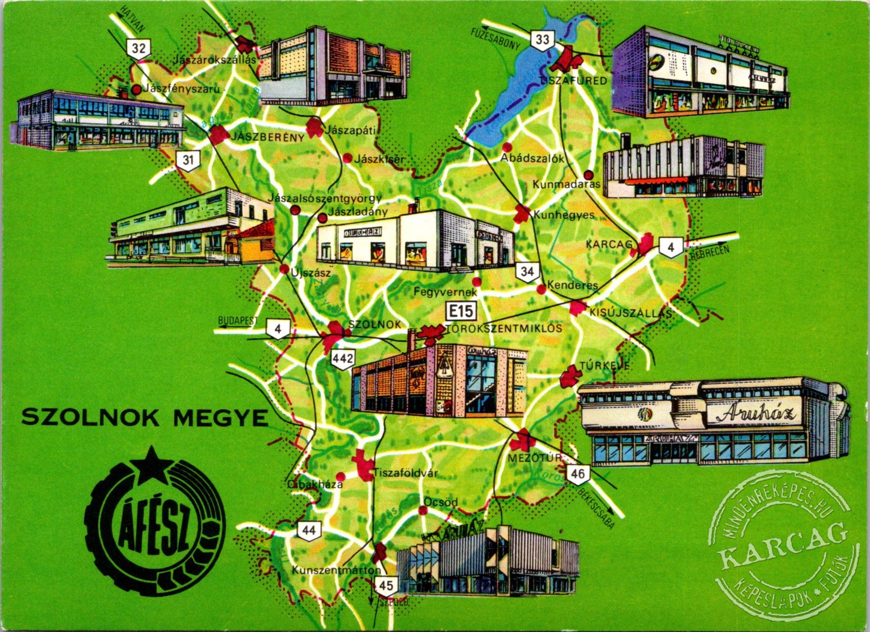 SZOLNOK MEGYE - Térkép