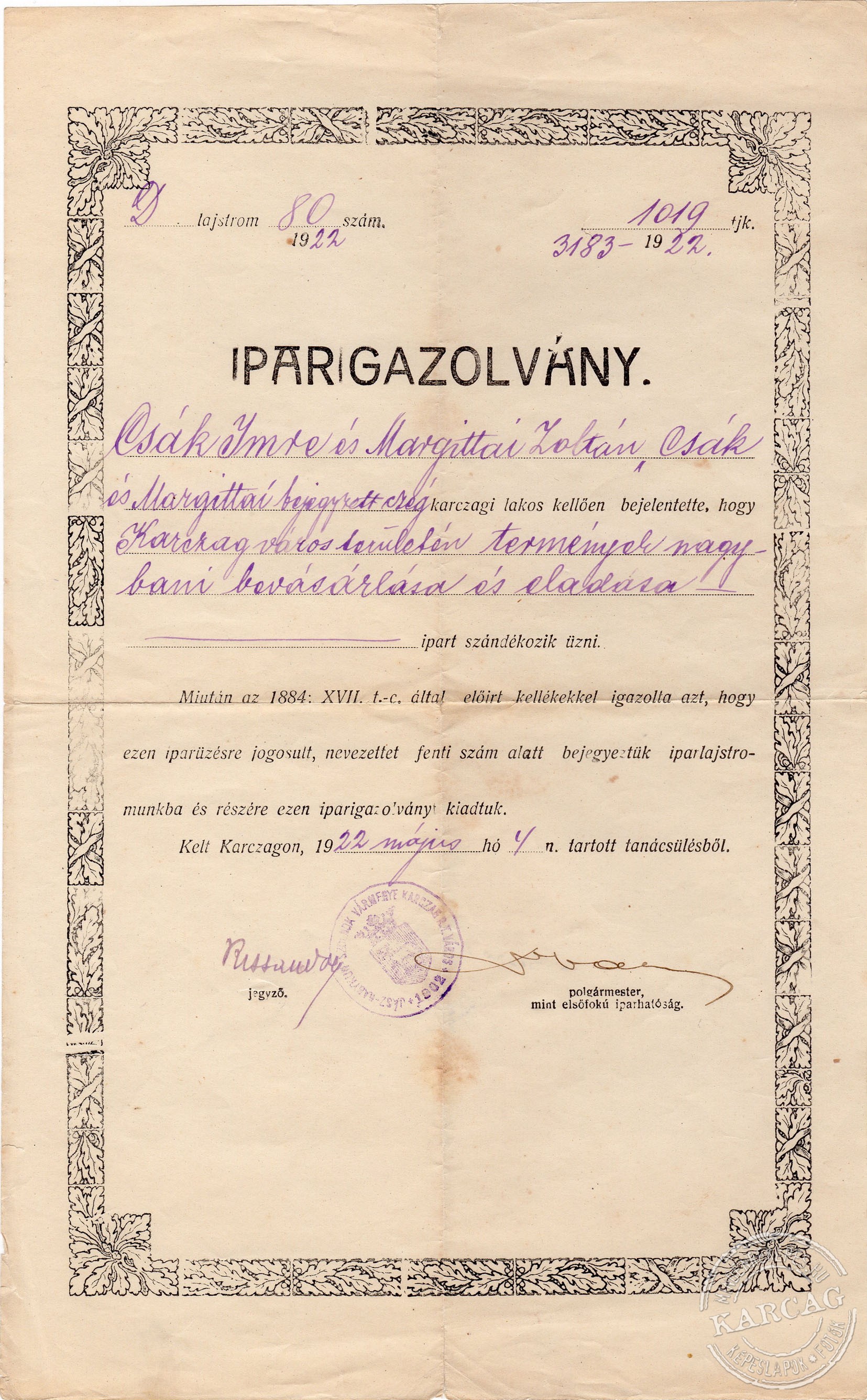 Iparigazolvány