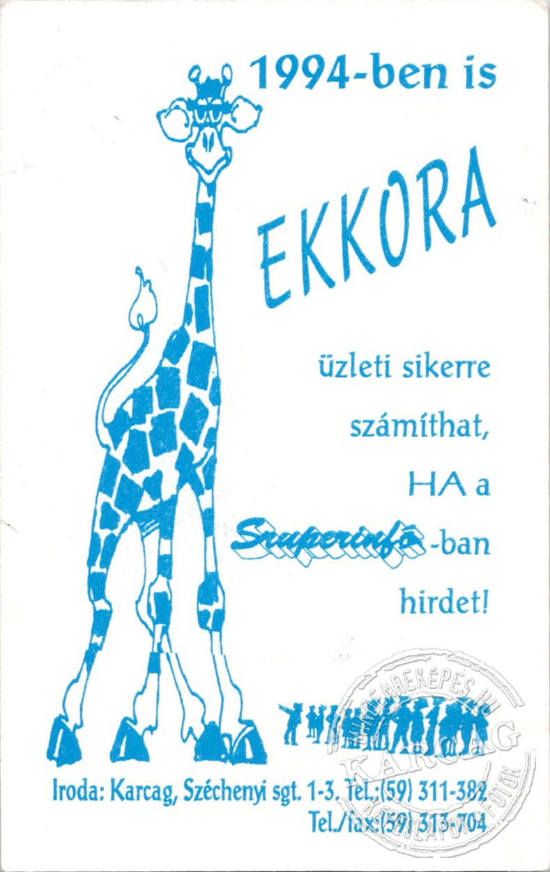 Szuperinfó - kártyanaptár 1994