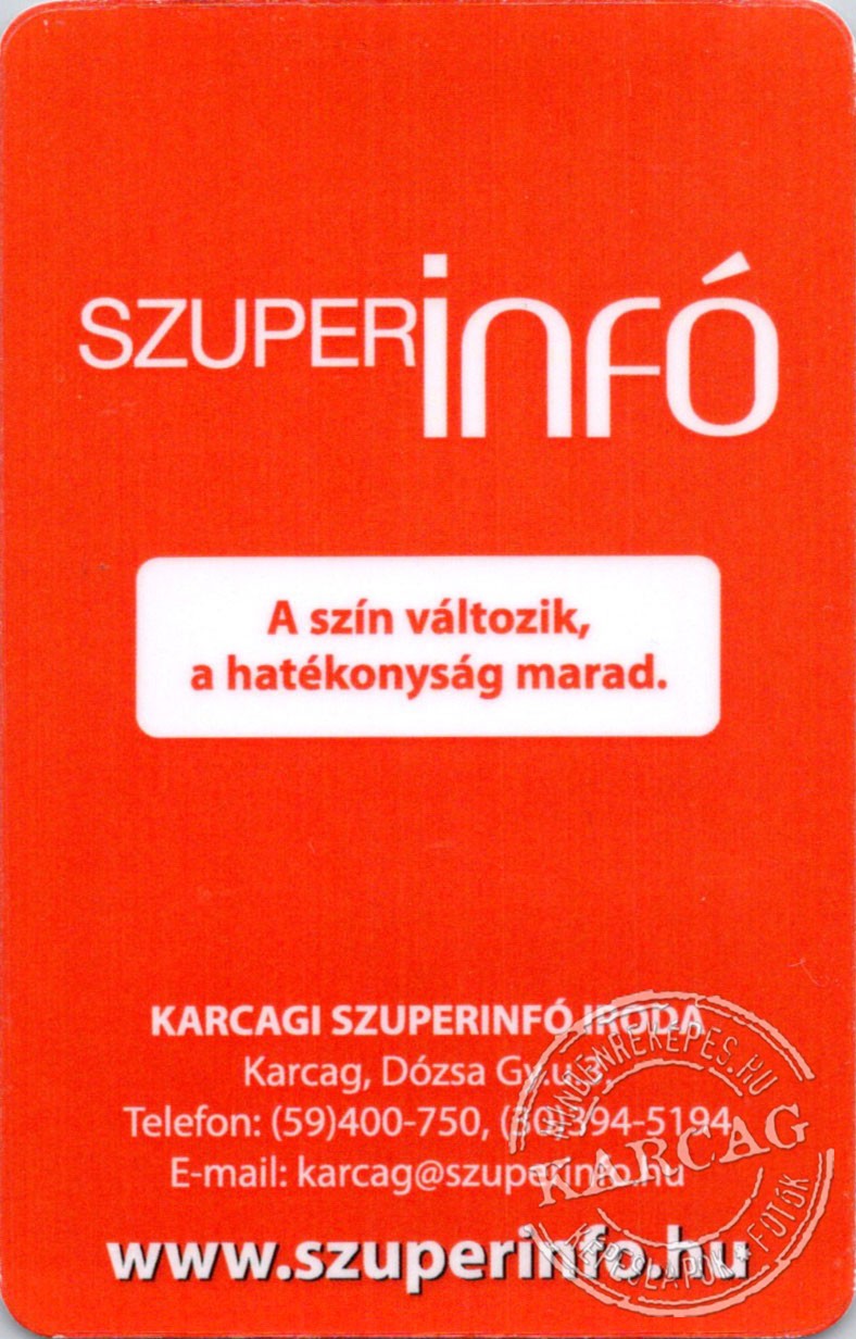 Szuperinfó - kártyanaptár 2013/2