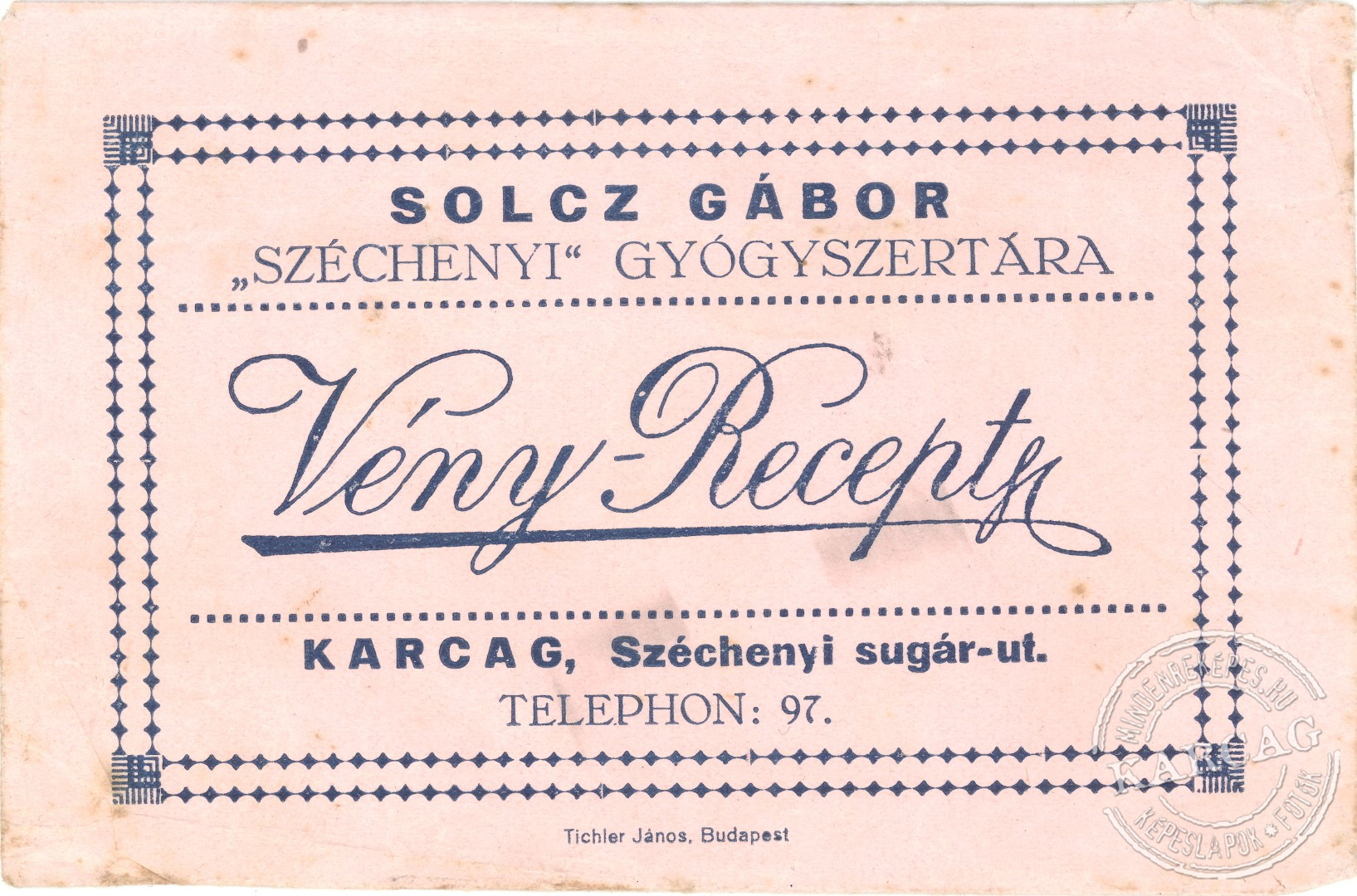 Solcz-féle gyógyszertári tasak