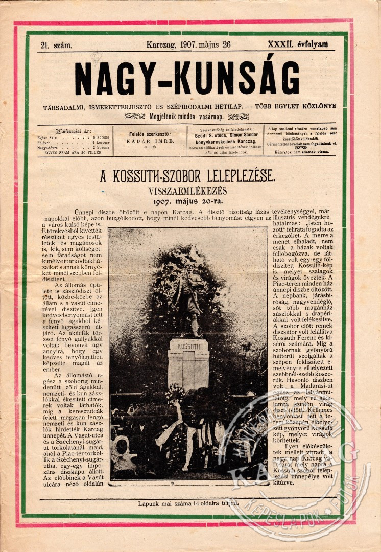 A KOSSUTH-SZOBOR LELEPLEZÉSE