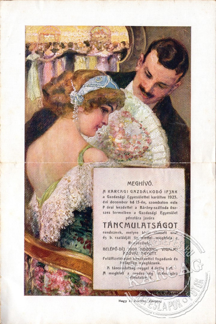 Meghívó táncmulatságra - 1923