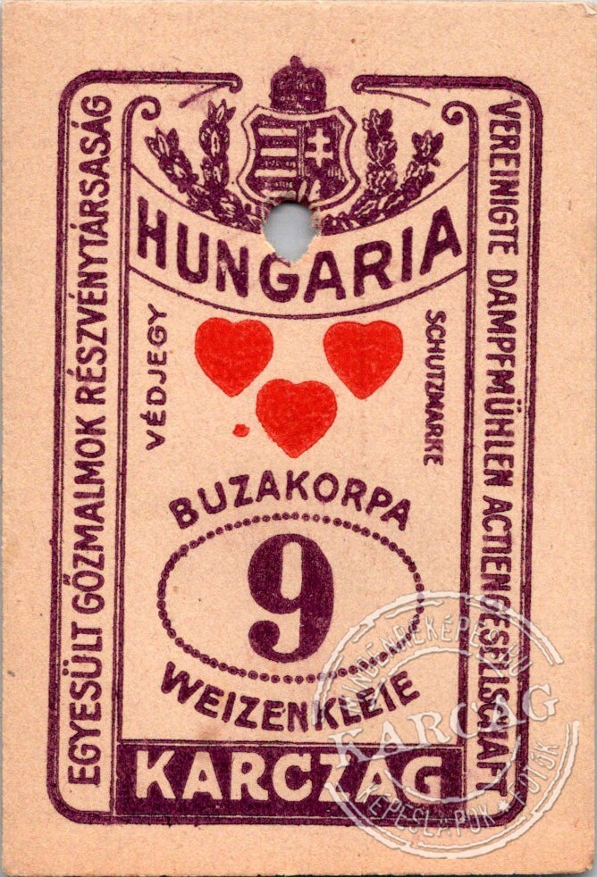 HUNGARIA KARCZAG - BUZAKORPA "9" zsákkártya 