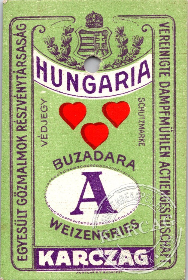 HUNGARIA KARCZAG - BUZADARA "A" zsákkártya 